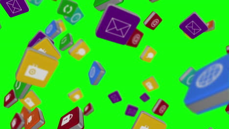 Falling-computer-app-icon-tiles