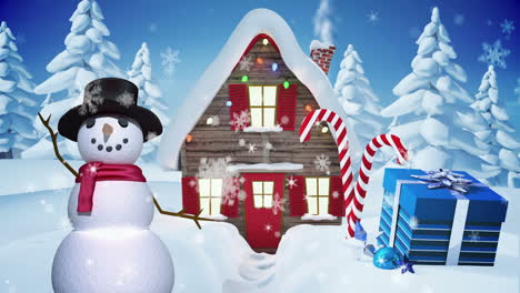 Seamless-christmas-scene-with-waving-snowman