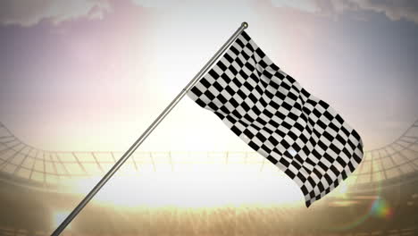 Checkered-flag-in-flashing-arena