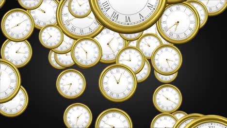 Falling-clocks-on-black-background