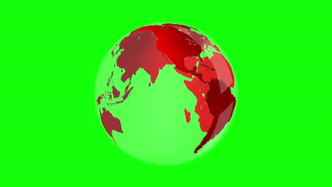 Red-earth-spinning-on-green-screen-background