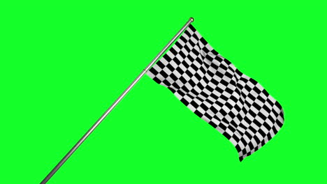 Zielflagge-Vor-Grünem-Bildschirm