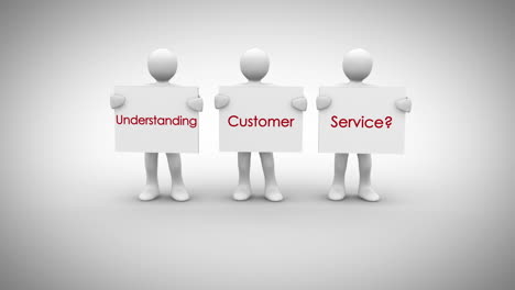 White-characters-showing-signs-saying-understanding-customer-service