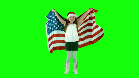 Festive-little-girl-with-usa-flag-in-slow-motion