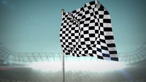 Checkered-flag-in-flashing-arena