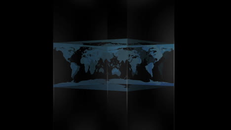 Transparenter-Block-Mit-Weltkarte-Auf-Schwarzem-Hintergrund