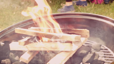 In-slow-motion-flaming-barbecue-in-the-park-