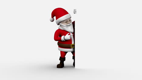 Cartoon-santa-presenting-on-white-background