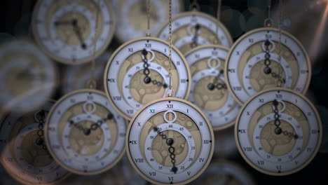 Hanging-pocket-watches-ticking-in-shadows