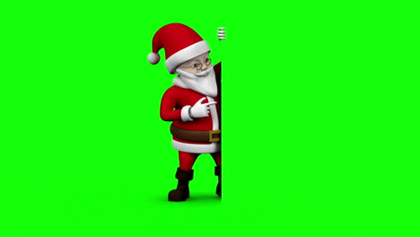 Cartoon-santa-presenting-on-green-screen-background