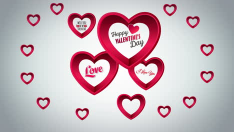 Valentinstag-Vektor-Mit-Herzen-Auf-Grauem-Hintergrund
