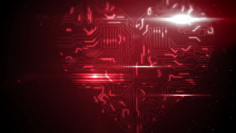 Red-circuit-board-heart-with-light