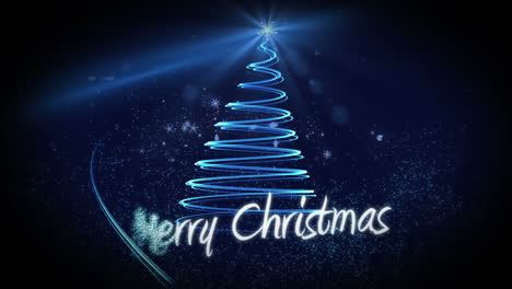 Blaues-Licht-Bildet-Weihnachtsbaum-Design-Mit-Gruß