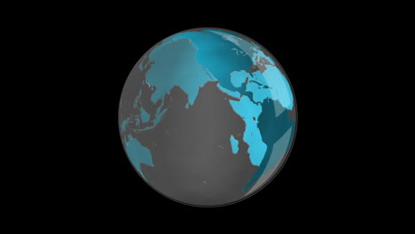 Blue-earth-spinning-on-black-background