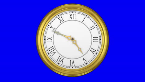 Reloj-De-Oro-Sobre-Fondo-Azul
