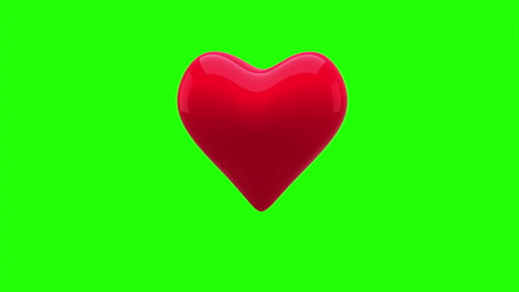 Rotes-Herz-Pocht-Auf-Grünem-Hintergrund