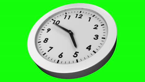 Reloj-Haciendo-Tictac-Sobre-Fondo-Verde