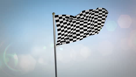 Checkered-flag-against-blue-sky