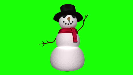 Seamless-christmas-snowman-waving-on-green-background