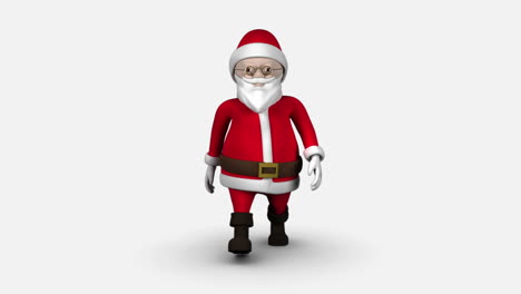 Cartoon-Santa-walking-on-white-background