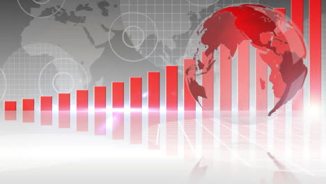 Red-bar-chart-showing-growth-with-globe