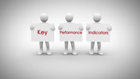 White-characters-showing-signs-saying-key-performance-indicators