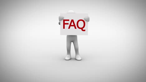 White-character-holding-sign-saying-FAQ