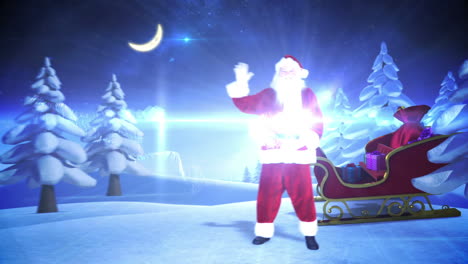 Santa-and-his-sled-with-magical-christmas-greeting
