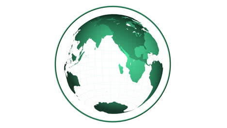 Grüner-Globus-Dreht-Sich-Auf-Weißem-Hintergrund