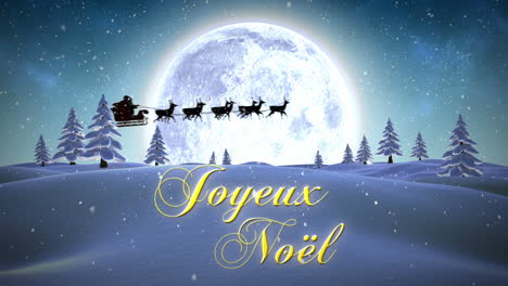 Joyeux-Noel-Nachricht-Mit-Fliegenden-Santa