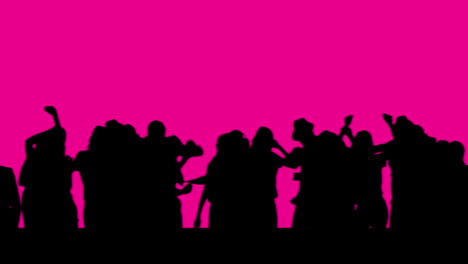 Dancing-crowd-on-pink-chroma-key-screen