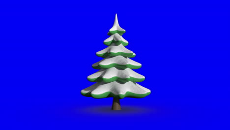 Revolving-fir-tree-on-blue-screen