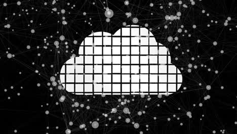 Cloud-Computing-Grafik-Auf-Schwarzem-Hintergrund