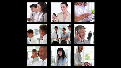 Different-screens-showing-business-people