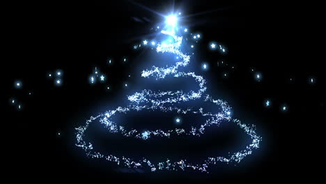 Blaues-Licht-Formt-Weihnachtsbaum-Design