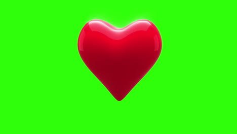 Corazón-Rojo-Golpeando-Sobre-Fondo-Verde