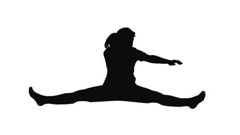 Silhouette-of-woman-stretching-her-legs