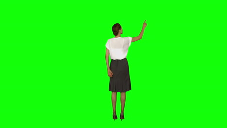 Businesswoman-standing-and-pointing