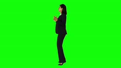 Geschäftsfrau,-Die-Mit-Jemandem-Auf-Einem-Greenscreen-Spricht-