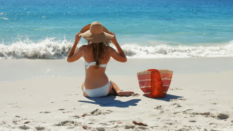Beautiful-woman-relaxing-at-beach