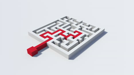 Red-line-solving-a-maze-puzzle