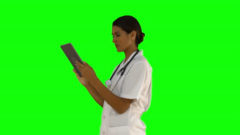 Krankenschwester-Mit-Ihrem-Tablet-PC