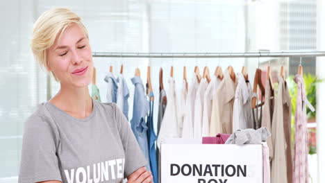 Pretty-volunteers-looking-at-camera-with-arms-crossed