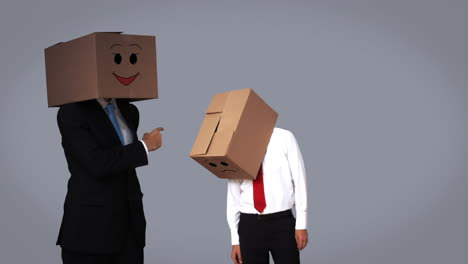 Businessman-speaking-with-box-on-head