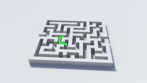 View-of-a-green-line-going-through-a-maze