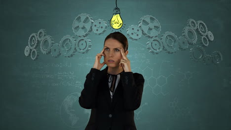 Businesswoman-concentrating-with-graphics