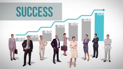 Business-Team-Steht-Vor-Profitablem-Diagramm