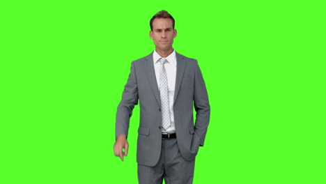 Businessman-standing-and-pointing