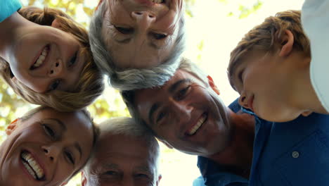 Happy-family-looking-down-the-camera-