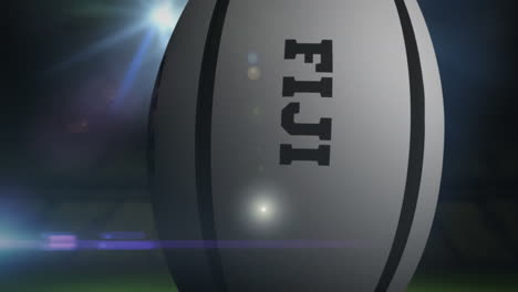 Pelota-De-Rugby-De-Fiji-En-El-Estadio-Con-Luces-Intermitentes-